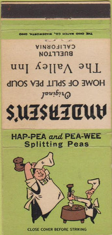 Matchbook Cover - Andersen's Pea Soop Buellton CA 30 Strike