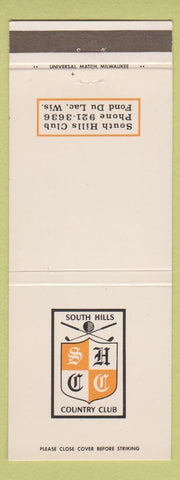 Matchbook Cover - South Hills Country Club Fond Du Lac WI