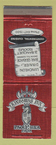 Matchbook Cover - Kingsway Inn Paoli PA