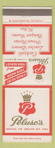 Matchbook Cover - Peluso's Restaurant Oakland San Leandro CA