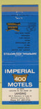 Matchbook Cover - Imperial 400 Motel Lansing MI