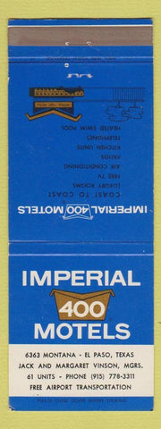 Matchbook Cover - Imperial 400 Motel El Paso TX
