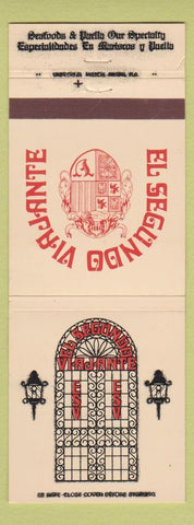 Matchbook Cover - El Segundo Viajante Miami Beach Hialeah FL