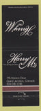 Matchbook Cover - Harry M's Grand Junction Colorado restaurant