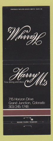 Matchbook Cover - Harry M's Grand Junction Colorado restaurant