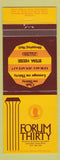 Matchbook Cover - Forum Thirty Restaurant Springfield IL