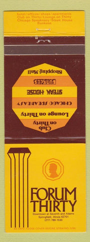 Matchbook Cover - Forum Thirty Restaurant Springfield IL