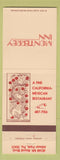 Matchbook Cover - Monterrey Inn Allison Park PA Mexican