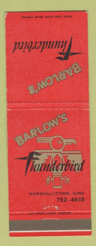 Matchbook Cover - Barlow's Thunderbird Marshalltown IA