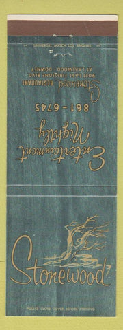 Matchbook Cover - Stonewood Restaurant Downey CA