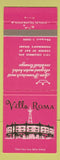 Matchbook Cover - Villa Roma Restaurant San Francisco CA Motor Hotel