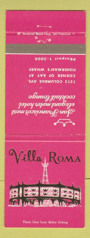 Matchbook Cover - Villa Roma Restaurant San Francisco CA Motor Hotel