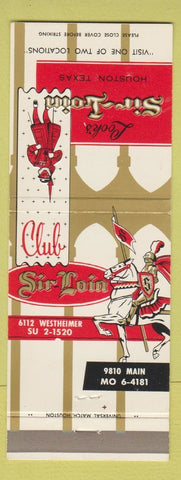 Matchbook Cover - Look's Sir Loin Houston TX restaurant