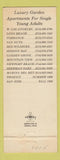 Matchbook Cover - South Bay Club Apartments Torrance Van Nuys Sherman Oaks CA