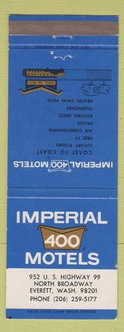 Matchbook Cover - Imperial 400 Motel Everett WA #2