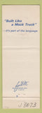 Matchbook Cover - Mack Trucks 75th Denver Colorado