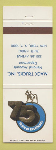 Matchbook Cover - Mack Trucks 75th New York City