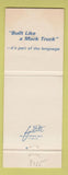 Matchbook Cover - Mack Trucks 75th New York City