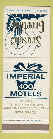 Matchbook Cover - Imperial 400 Motel South San Francisco CA Christmas