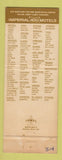 Matchbook Cover - Imperial 400 Motel Marysville CA