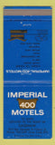Matchbook Cover - Imperial 400 Motel Saginaw MI WEAR