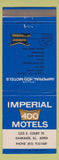 Matchbook Cover - Imperial 400 Motel Kankakee IL