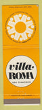 Matchbook Cover - Villa Roma San Francisco CA Round Motor Hotel
