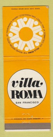 Matchbook Cover - Villa Roma San Francisco CA Round Motor Hotel