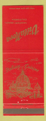 Matchbook Cover - Villa Nova Newport Beach CA Italian