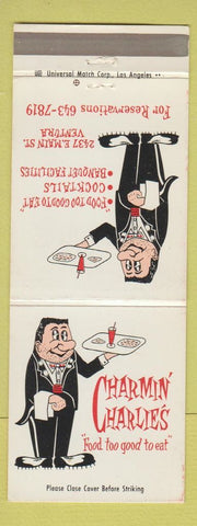 Matchbook Cover - Charmin' Charlies Restaurant Ventura CA
