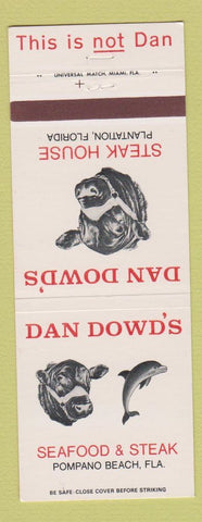 Matchbook Cover - Dan Dowd's Steak House Plantation Pompano Beach FL
