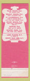 Matchbook Cover - Frances Brewster Clothes Miami Beach Palm Beach Naples FL