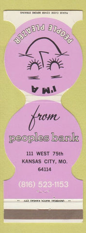 Matchbook Cover - Peoples Bank Kansas City MO