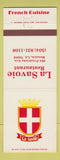 Matchbook Cover - La Savoie Restaurant French Metairie LA