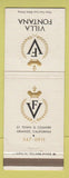 Matchbook Cover - Villa Fontana Orange CA