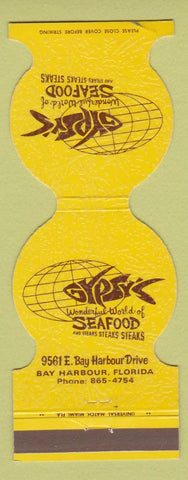 Matchbook Cover - Sypsy's Seafood Steaks Bay Harbour FL