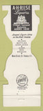 Matchbook Cover - AH Riise Liquors St Thomas Virgin Islands