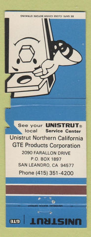 Matchbook Cover - Unistrut GTE San Leandro CA