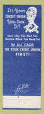Matchbook Cover - Long Beach Naval Shipyard Credit Union CA