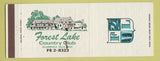 Matchbook Cover - Forest Lake Country Club Bloomfield Hills MI WEAR