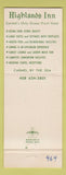 Matchbook Cover - Highlands Inn Carmel by the Sea CA