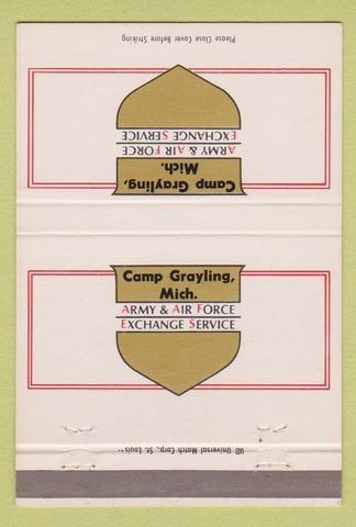 Matchbook Cover - Camp Grayling MI Army Air Force Exchange 40 Strike