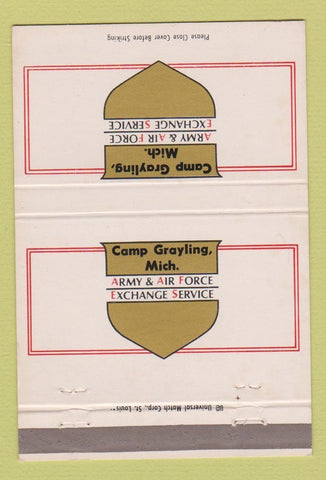 Matchbook Cover - Camp Grayling MI Army Air Force Exchange 40 Strike