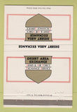Matchbook Cover - Desert Area Exchange Army Air Force Service #1 40 Strike