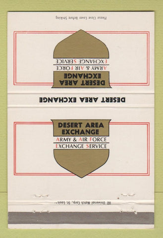 Matchbook Cover - Desert Area Exchange Army Air Force Service #2 40 Strike