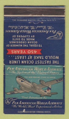 Matchbook Cover - Pan Am Airlines WEAR 36 Strike
