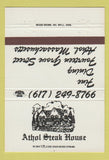 Matchbook Cover - Athol Steak House MA 40 Strike