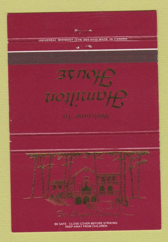 Matchbook Cover - Hamilton House Restaurant Hot Springs AR 40 Strike
