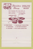 Matchbook Cover - Hamilton House Restaurant Hot Springs AR 40 Strike
