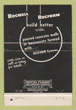 Matchbook Cover - Rocform Rocwall Concrete Forming Detroit MI 40 Strike